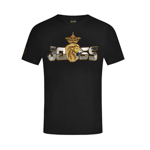 JEDOSS/爵迪斯男装初春新款欧式皇冠金线虎头刺绣短袖T恤530