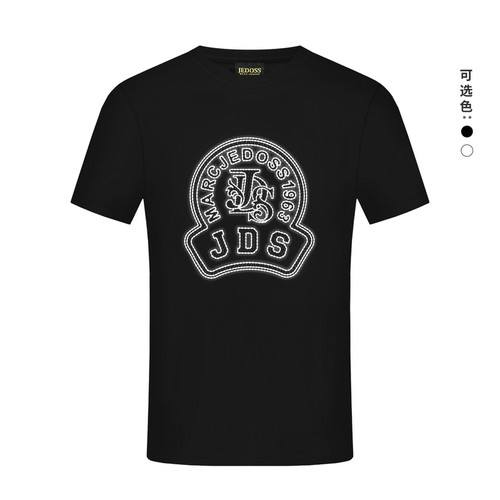JEDOSS/爵迪斯男装2025春季新款简约字母LOGO胶印短袖T恤潮HZ007