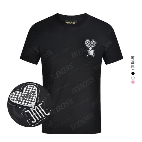 JEDOSS/爵迪斯男装夏季专柜新款黑桃满印花修身短袖T恤潮042