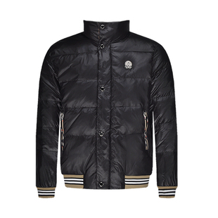 JEDOSS/爵迪斯男装秋冬新款简约金属白鸭绒拉链羽绒服183