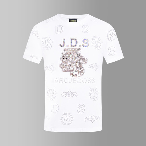 JEDOSS/爵迪斯男装夏季专柜新款经典烫钻LOGO满印短袖T恤818