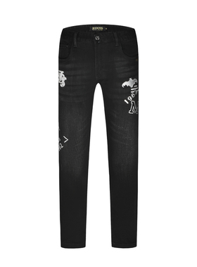 JEDOSS/爵迪斯男装秋冬新款立体LOGO高周波胶印牛仔裤SX110