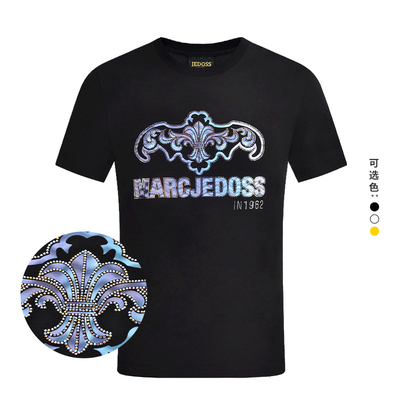 JEDOSS/爵迪斯男装春夏专柜新款荧光渐变LOGO修身短袖T恤