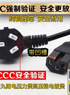 适用九阳50YL80/JYY-50YL1电压力煲高压锅电饭煲三脚插头充电源线