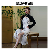 新款 ENJOYME云敛系列披肩套装 女2024春季 设计感收腰连衣裙两件套