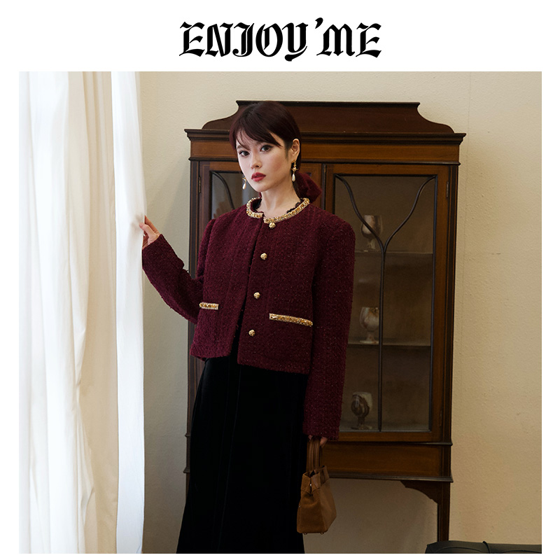 ENJOYME商场同款小香风镶钻外套