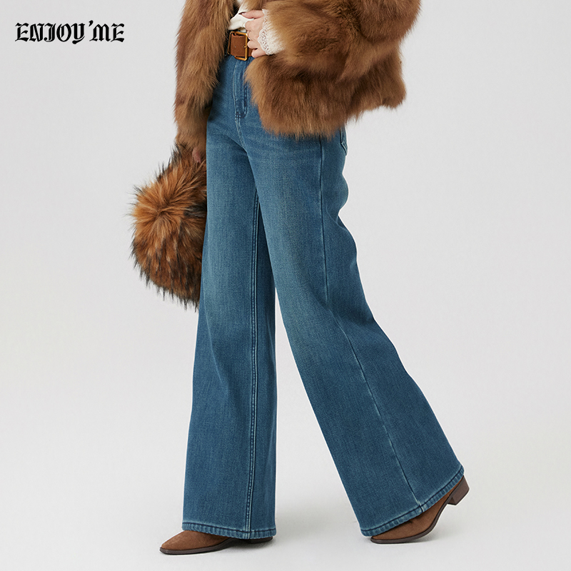 ENJOYME商场同款高腰微喇牛仔裤