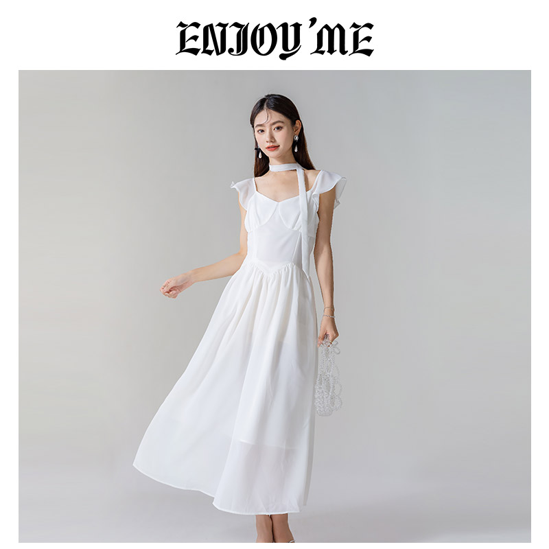 ENJOYME飘带挂脖连衣裙