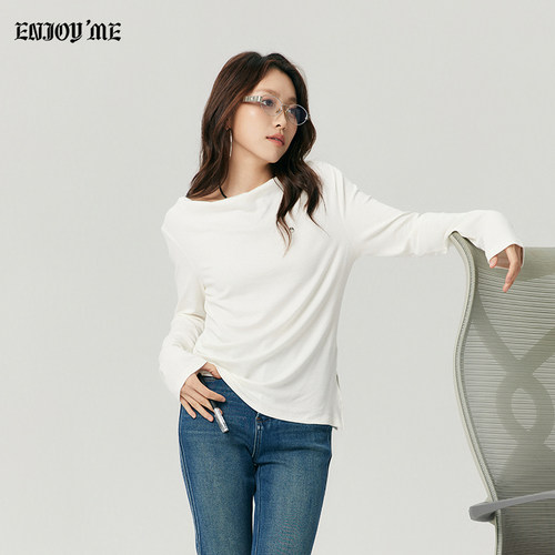 ENJOYME商场同款修身长袖T恤女