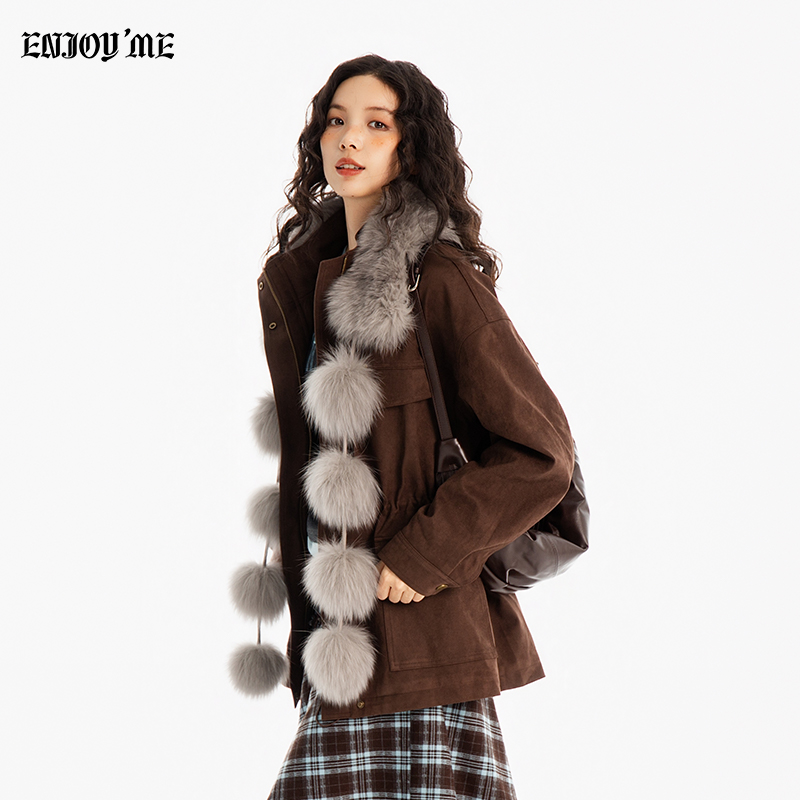 ENJOYME美拉德立领收腰风衣