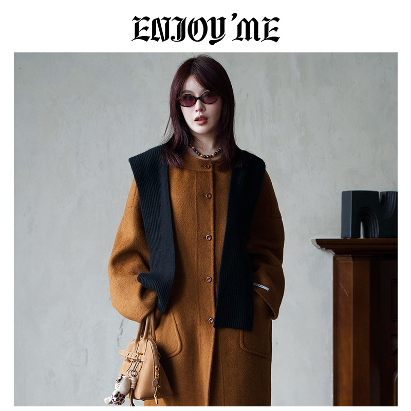 ENJOYME商场同款百搭毛呢外套
