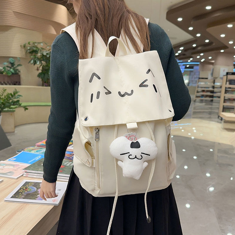高颜值日系软妹卡通颜文字书包女