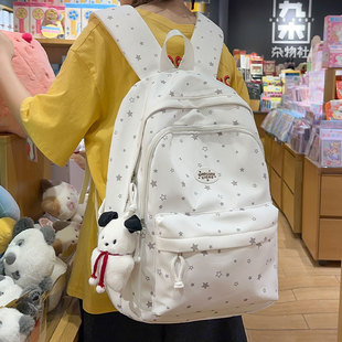 日系高颜值书包女大学生2025新款大容量双肩包上课通勤背包电脑包