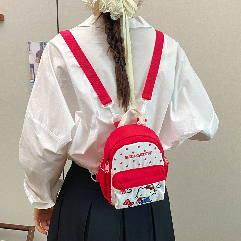 高颜值轻便小众可爱卡通kt双肩包