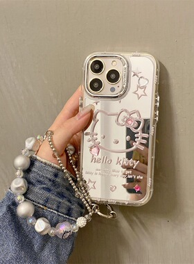 镜面kt猫星星oppofindx6手机壳findx5电镀串珠链条k10pro新潮k9s补妆镜k7x可爱少女Find x2小众diy彩钻k5k3k1