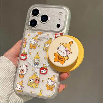 适用三星s25手机壳s24s23s22s21+星星人kts20fe磁吸支架note20ultra磨砂透白N10网红超火卡通s9s8plus高级U新