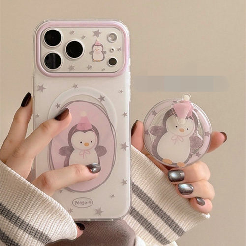 适用一加15/13手机壳1+ace6v/5/3星星企鹅2V旋转磁吸支架oneplus11/10网红超火9pro卡通可爱7t高级6/5新款8R