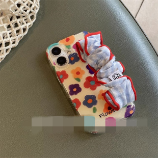 10褶皱格子腕带k80k70k60k50小众高级k40k30k20时尚 7新E 适用红米note14手机壳turbo4 3彩色花朵13