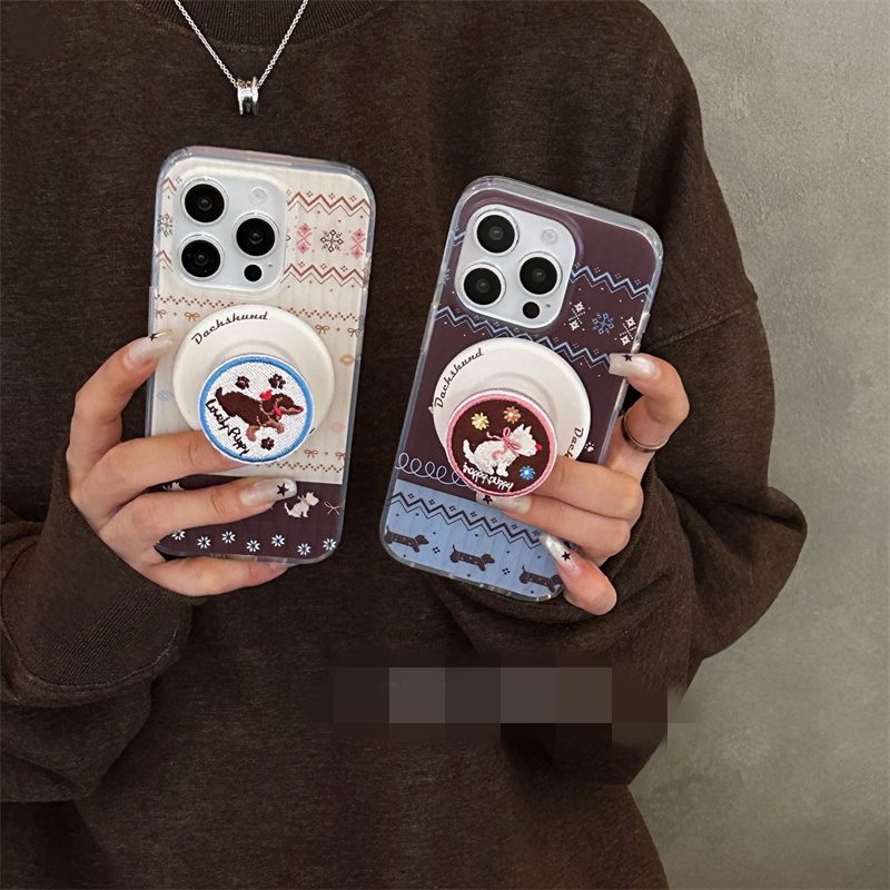适用魅族21note手机壳20classic费尔岛刺绣腊肠狗meizu磁吸支架18x秋冬新款17pro小众高级16th卡通时尚plus女