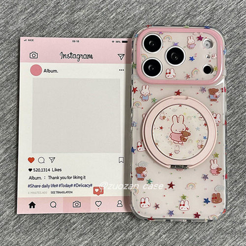 适用魅族21note手机壳20classic熊兔meizu22折叠360旋转支架18x网红超火17pro小众高级16th卡通可爱时尚plus