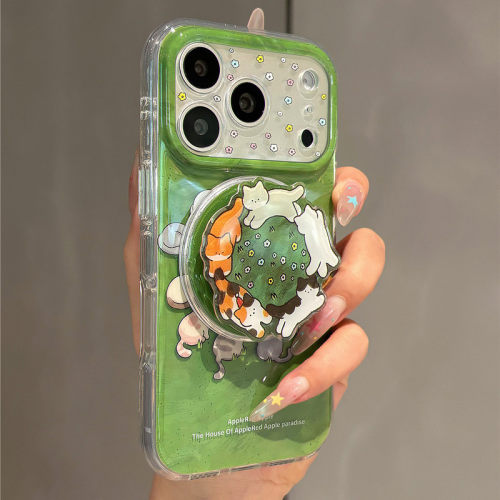 适用opporeno15/14/13手机壳Reno12/11/10/9/8/7草坪围圈猫咪3/6pro磁吸支架5k网红超火Ace2卡通renoace新4se