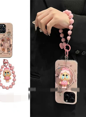 适用三星s25手机壳s24s23s22s21+镭射唱片哭娃s20fe卡通挂件note20ultra链条N10网红超火s9s8plus小众高级U新