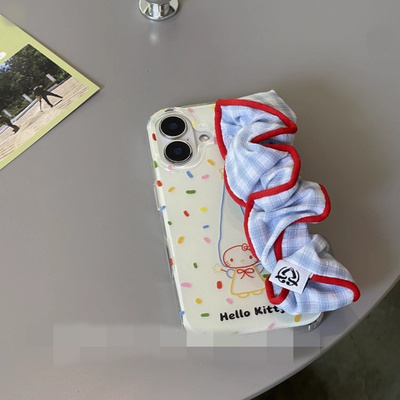 适用一加13T手机壳1+ace5/3彩带kt星星人2V褶皱格子腕带oneplus11/10网红超火9pro小众高级8R可爱7t时尚6/5新