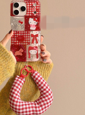 适用vivoy300手机壳y200y100小马猫咪Y50y35y36y37手提充棉腕带y52sy53秋冬y55t小众高级y93y78y76s新xnote女