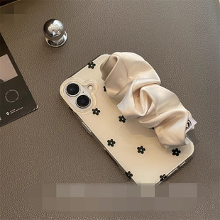 8黑花朵N7 3丝绸腕带A20麦芒30可拎手提pro奢华时尚 2s小众高级新 适用华为nova13手机壳12 6se