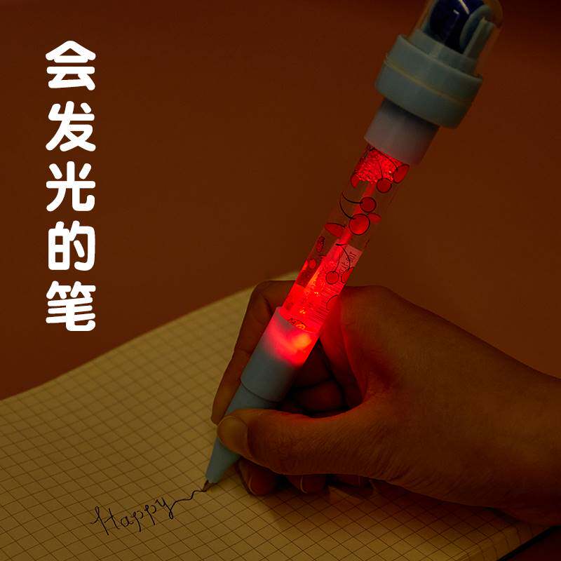 儿童多功能泡泡笔抖音网红同款滚轮带印章能吹泡泡可以发光四合一蜡笔神奇魔法少女公主小学生可爱仙女礼物