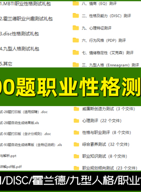 mbti职业性格测试disc九型人格DESC测试题霍兰德兴趣心理测评规划