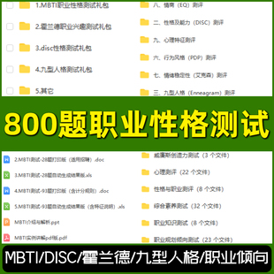 mbti职业性格测试disc九型人格DESC测试题霍兰德兴趣心理测评规划