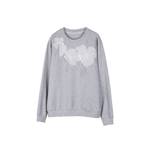 35101068印花静似镶珠宽松卫衣 呼呼严选专享