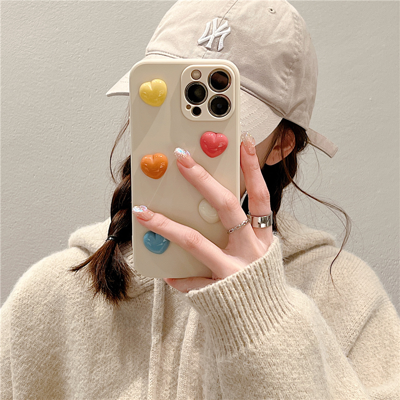 立体爱心14ultra适用13小米15手机壳k70至尊版note13/12Turbo女12s高级感civi4pro小众全包K60红米k50pro防摔