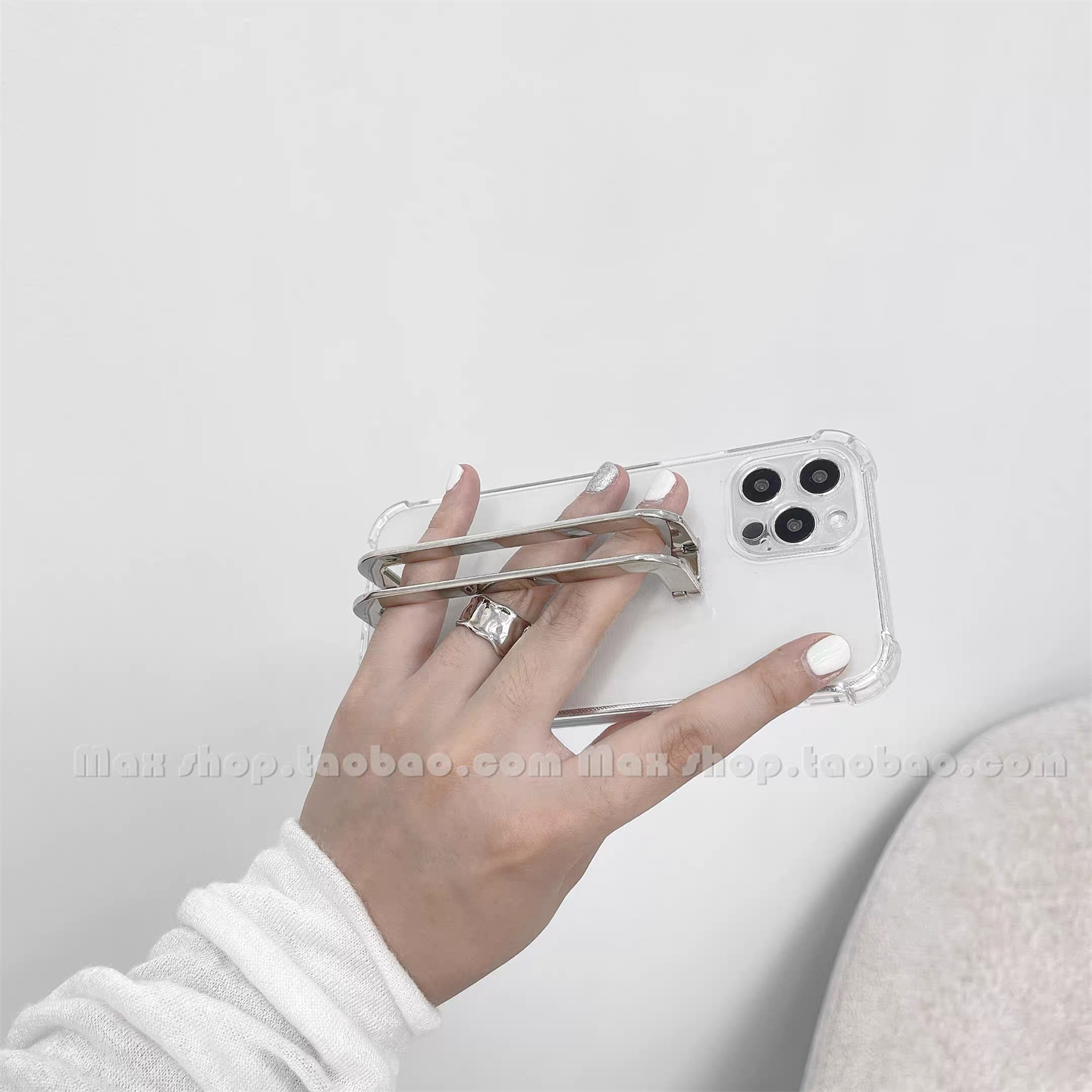 韩系ins小众独特适用三星s26ultra手机壳s24ultra金属方扣支架s25透明s23ultra高级感s24+极简22软壳保护套女