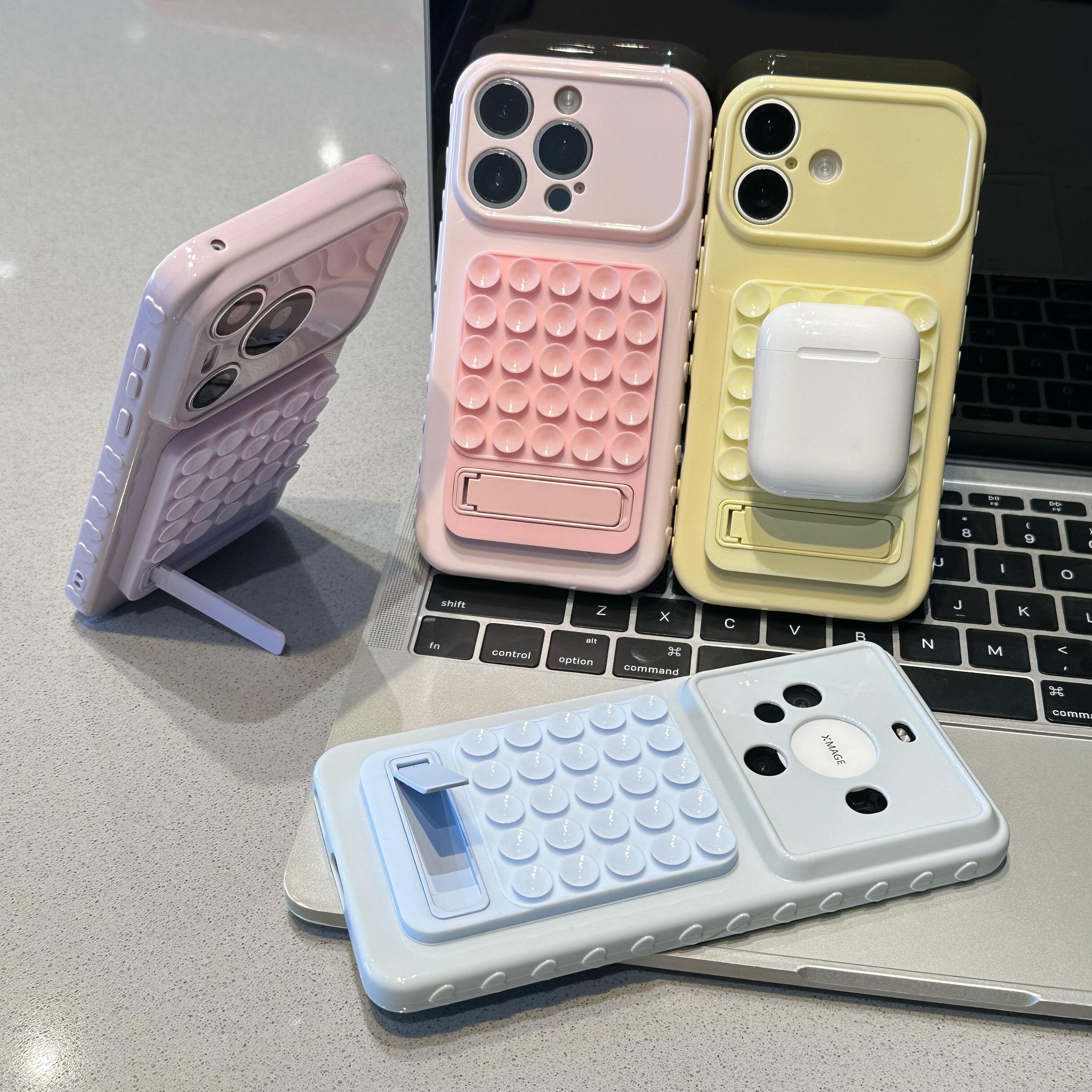 适用vivo侧边爱心吸盘支架手机壳