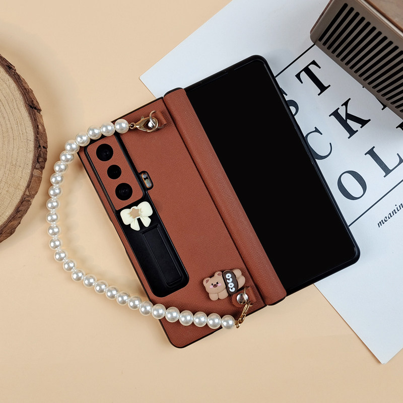 适用于荣耀magic vs2手机壳新款十字纹隐形支架magicv2至臻版折叠屏保护套vs全包个性壳外壳支架可爱手提创意