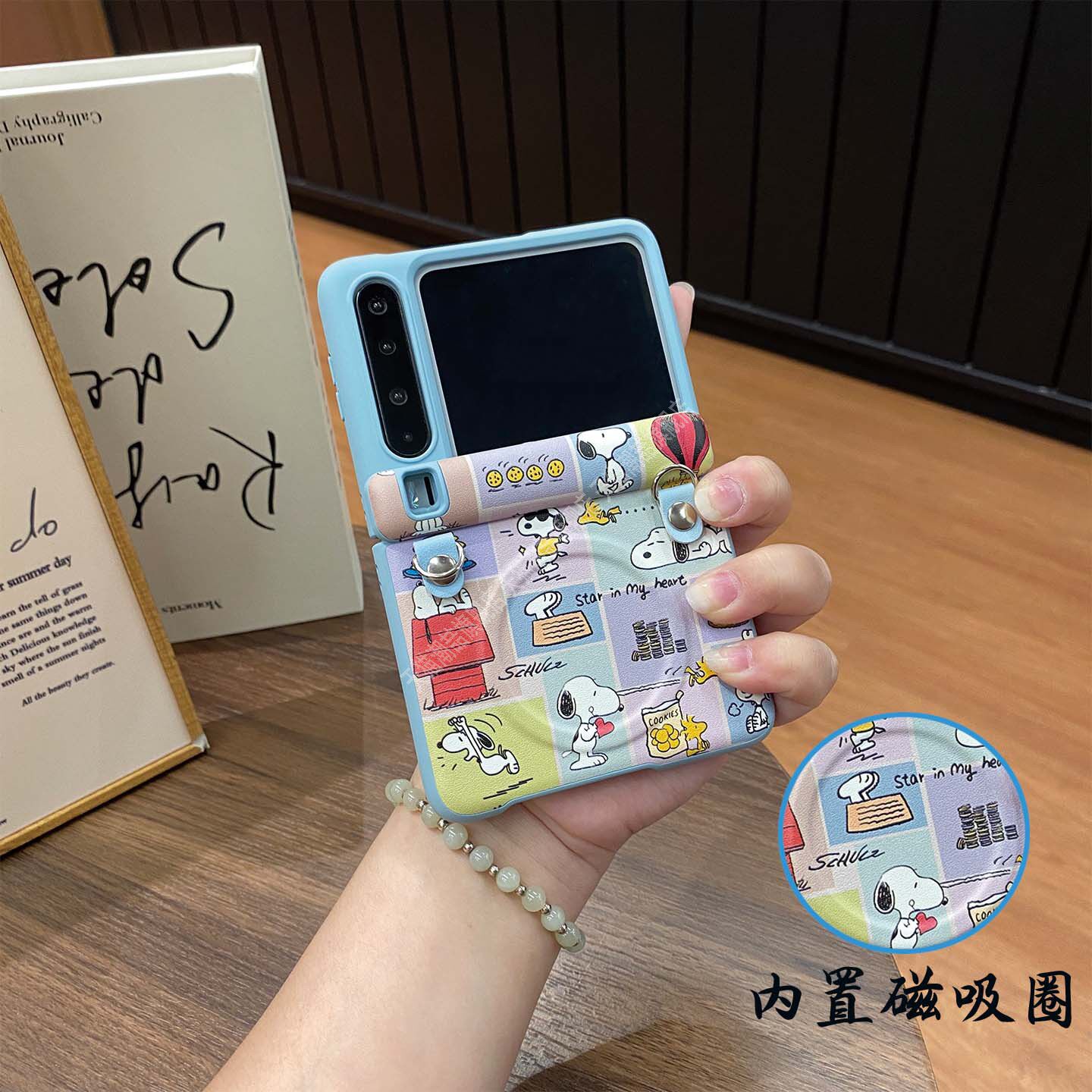 适用于华为purax折叠手机壳新款典藏版支持无线充电小米flip/2磁吸支架荣耀vflip/2防摔保护镂空壳膜卡通创意