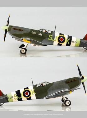 1/72英国喷火战斗机MK392第144联队约翰尼飞机军事模型仿真摆件