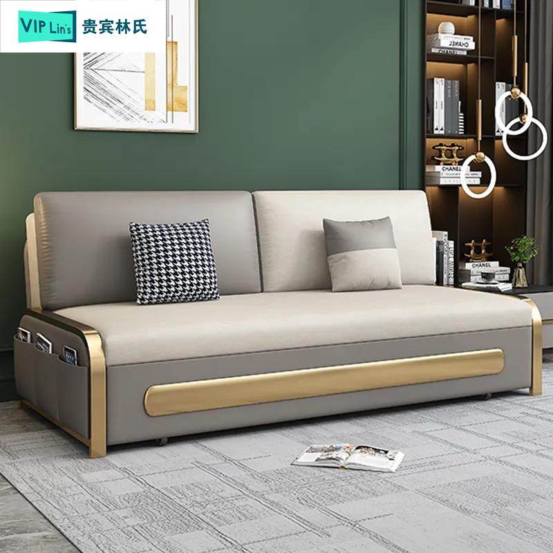 贵宾林氏家具可折叠沙发床两用科技布多功能客厅小户型实木储物