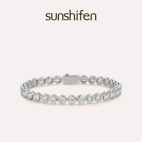 sunshifen  Stack系列满钻锆石圆形金色泡泡手链叠戴礼物