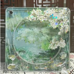 谷美春来时雪景吧唧砖亚克力吧唧展示框精美ins风