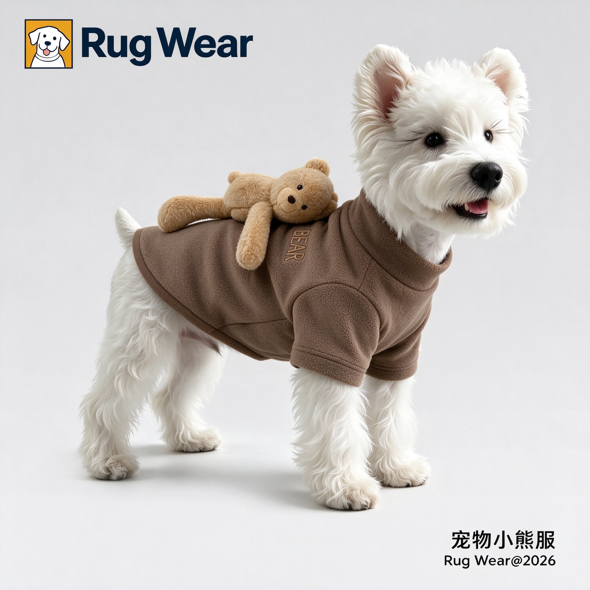 Rugwear秋冬加绒高领小型犬衣
