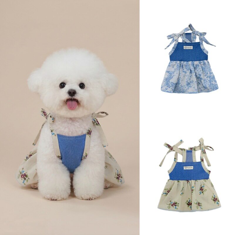 小型犬宠物公主连衣裙韩系小碎花吊带裙宠物狗狗衣服春夏亲肤裙子