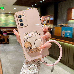 iqoo10手机壳7系列vivo新款iqoo9带支架8硅胶neo全包z6x镜neo5头pro软z5x男z1x女oppo网红reno保4护套招财猫