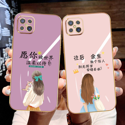 oppoA92s手机壳A91新款电镀a92s镜头全包a72防摔PDMK00轻薄pcpm00时尚PDYM20网红PDYT20保护套潮OPPO唯美女孩