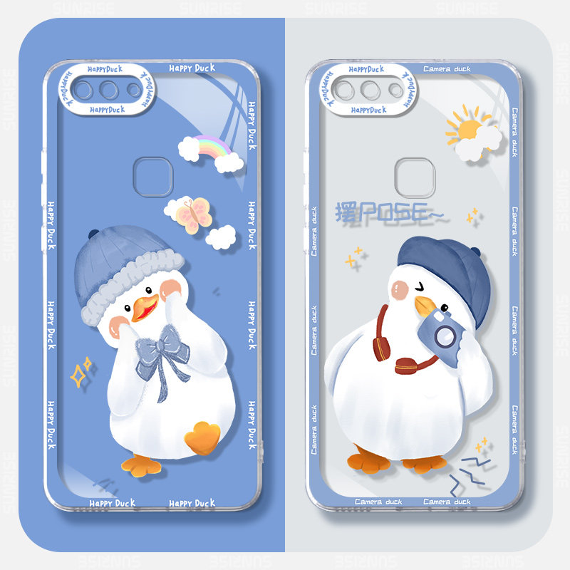 后置指纹镜头全包x9防摔x9s网红x21a女款x21ud潮vivox20a薄x9sl可爱鸭