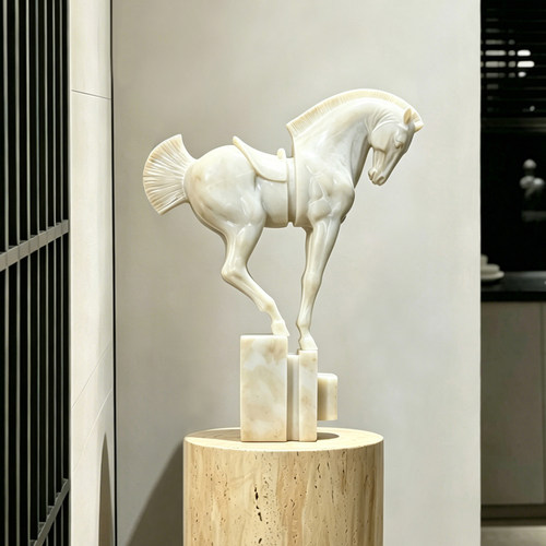 仿玉石骏马艺术雕塑摆件