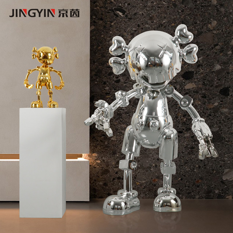 网红卡通机器熊摆设样板间展厅门店橱窗迎宾人创意落地公仔大摆件