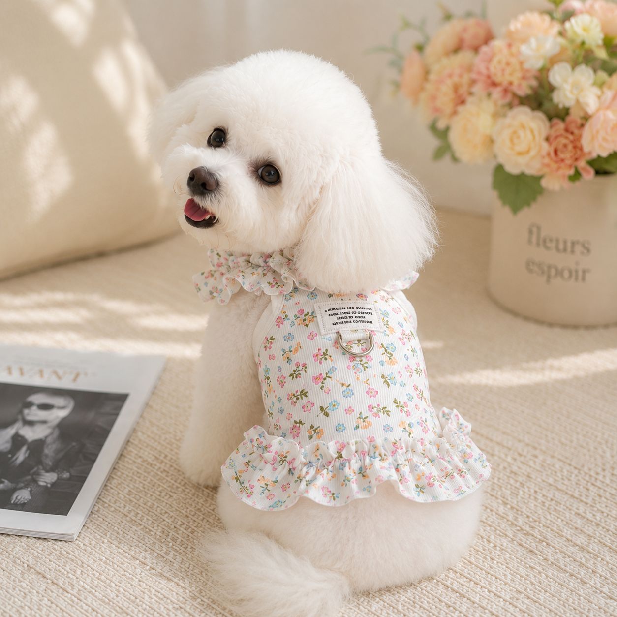 泰迪碎花裙宠物衣服小型幼犬比熊